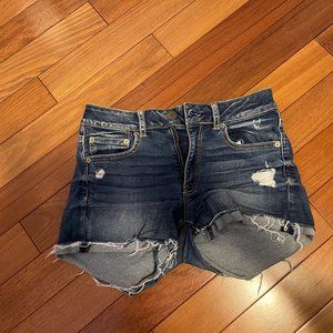 mid-dark wash Jean Shorts